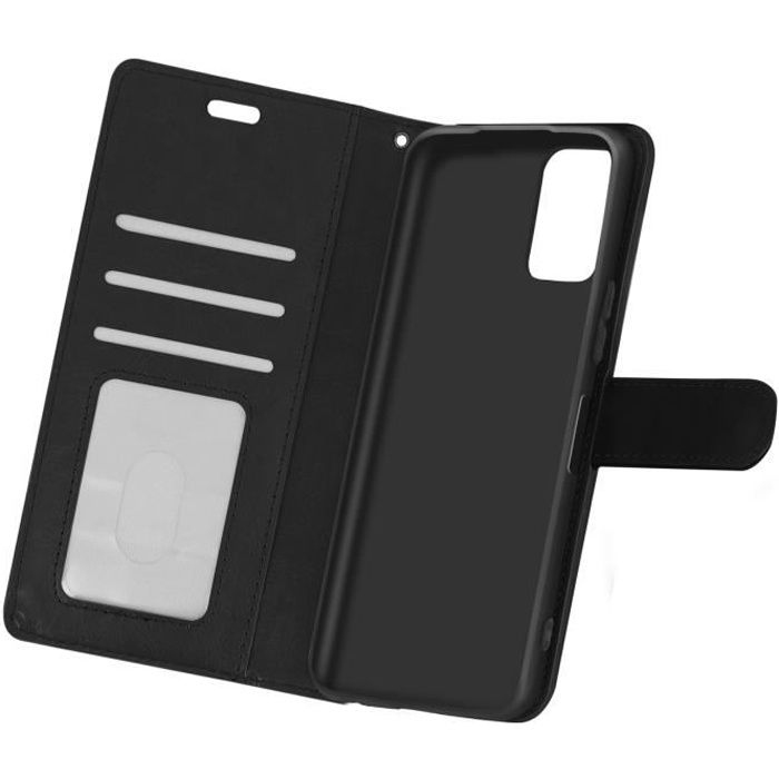 Étui Xiaomi Redmi Note 10 et Note 10s Vintage Porte-carte Fonction Support noir Noir