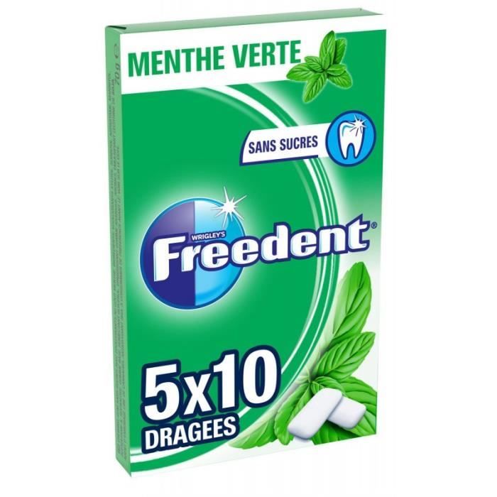 FREEDENT - Menthe Verte Dragées 70G - Lot De 4