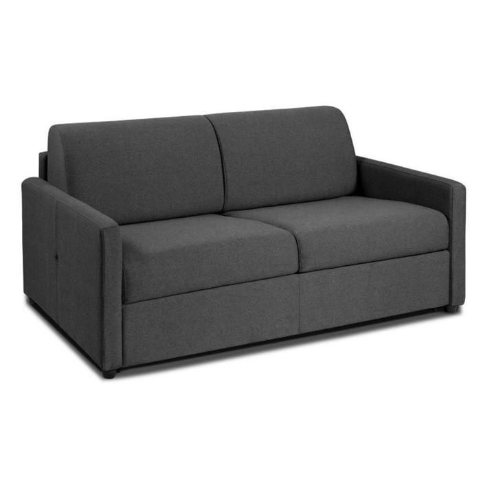 Canapé convertible NICE matelas mémory 20cm express lattes 140cm microfibre graphite gris Tissu Inside75