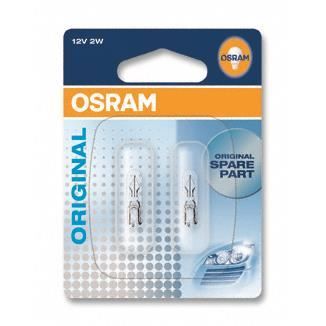 Ampoule auto Osram type T2W Blanche 12 Volts 2 watts Ref: 3796