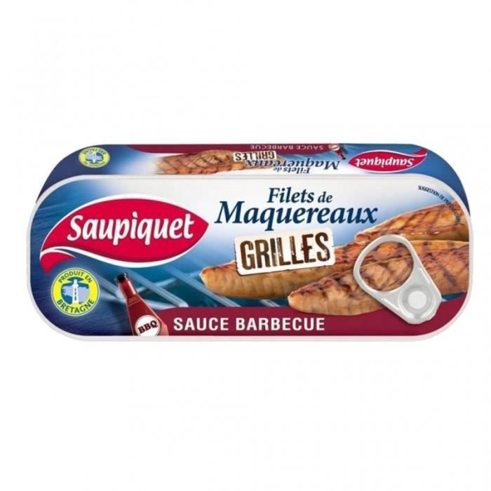 Saupiquet Filets de Maquereaux Grillés Sauce Barbecue 120g (lot de 5)