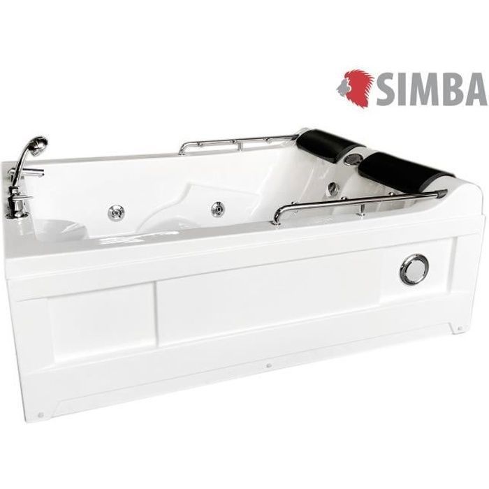 BAIGNOIRE BALNEO MASSANTE 2 PERSONNES RADIO SPA Lulu 175x132cm CHROMOTHERAPIE