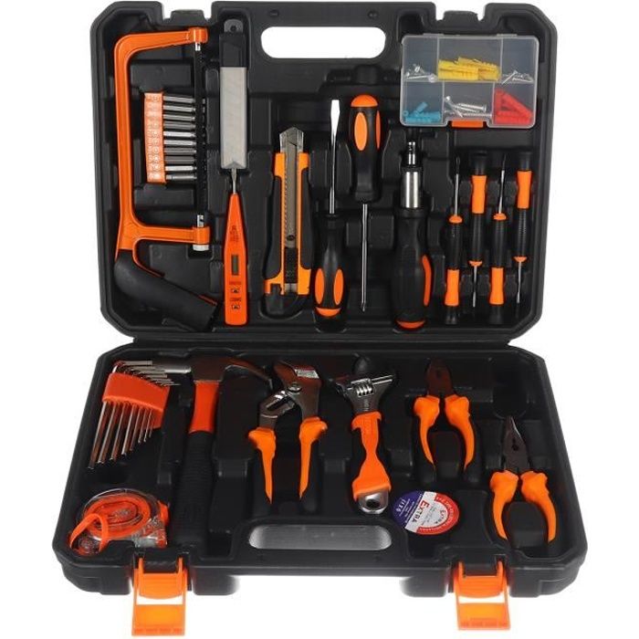 82PCS Mallette à Outils Complète Coffre à Outils Bricolage Mecanique Pour Réparations Quotidiennes