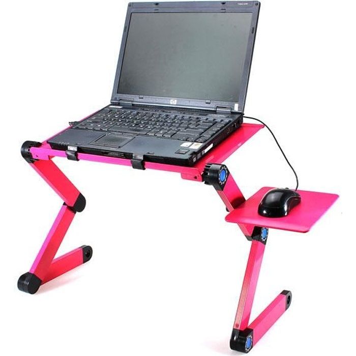 Table Ordinateur Portable Support PC table de lit radiatoin rose rouge