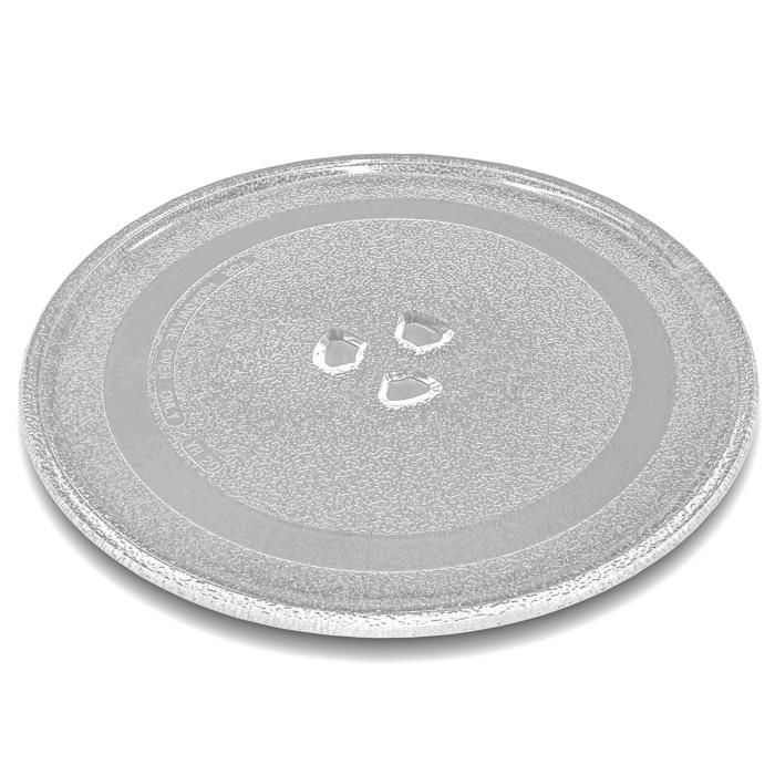 vhbw Plateau tournant compatible avec Silvercrest SMW 800 E1, SMW 800 F1 micro-ondes -Plaque tournante verre, 24,5 cm, support en Y