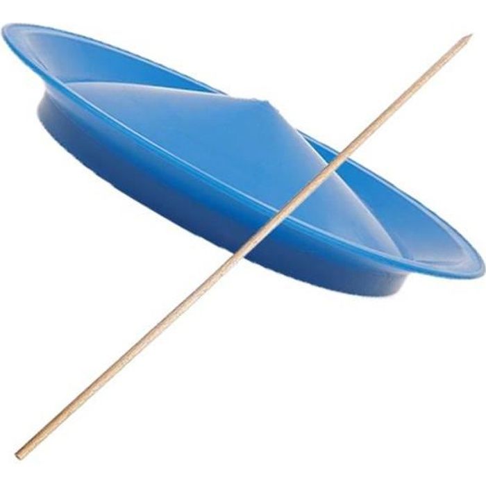 Assiette de jonglerie avec un bâton de 50 cm-Bleu