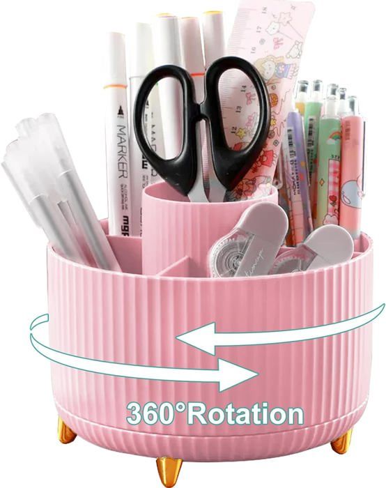 Organiseur De Bureau En Métal Avec 8 Compartiments Et Tiroir - Porte-stylos Multifonction - Noir