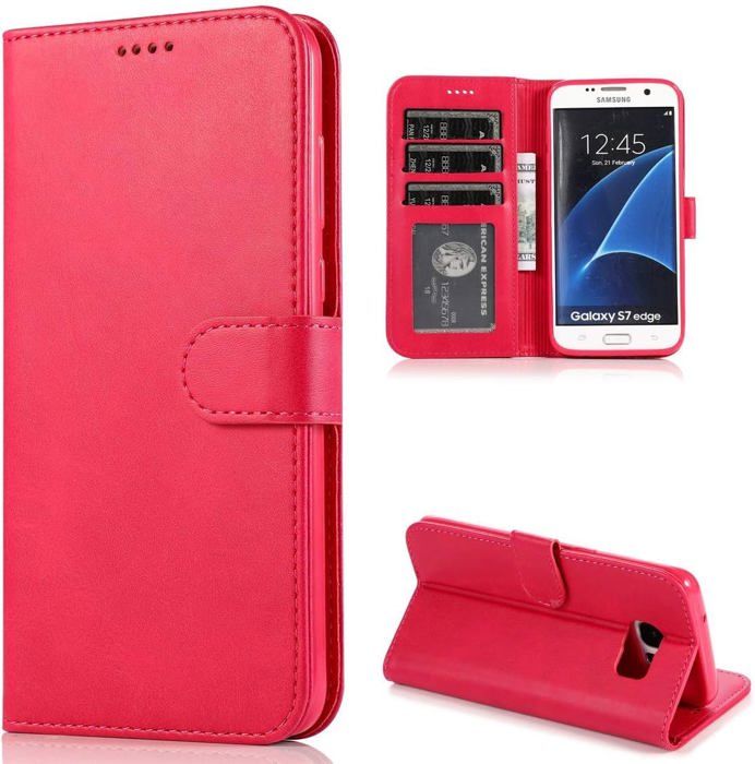 tui en cuir flip portefeuille pour Samsung Galaxy S7 Edge avec ...