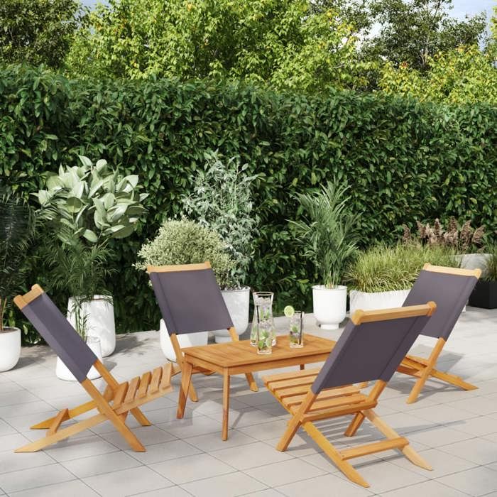 Vidaxl Chaises pliantes de jardin Poly rotin et bois d'acacia lot de 6 - vue 6