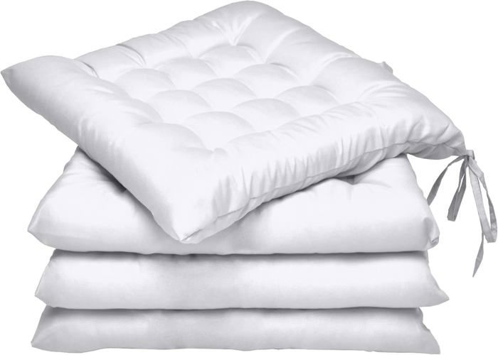 Coussin Chaise Jardin Lea - Lot de 4 – Coussin Exterieur Confortable et épais - 40x40x5 cm - Blanc