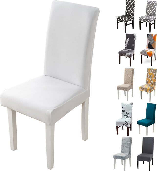 Housse de Chaise6 Pieces Extensible Amovible Lavable Moderne Couverture de Chaise pour Salle à Manger Slipcover-Décoration