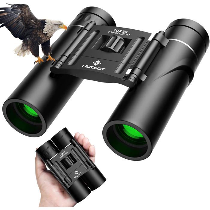 Jumelles Compactes 8x21 - Mini Jumelles Pliables Pour Voyage, Observation Oiseaux, Concerts - Prismes BAK4, Revêtement Vert FMC - 11