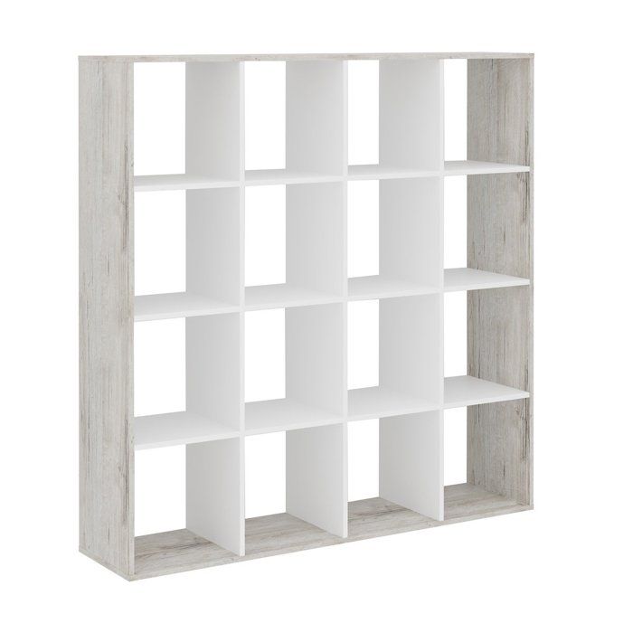 CALICOSY - Meuble à 16 cases - L138 5 x H143 cm - Blanc CALICOSY - Meuble à 16 cases - L138 5 x H143 cm - Blanc