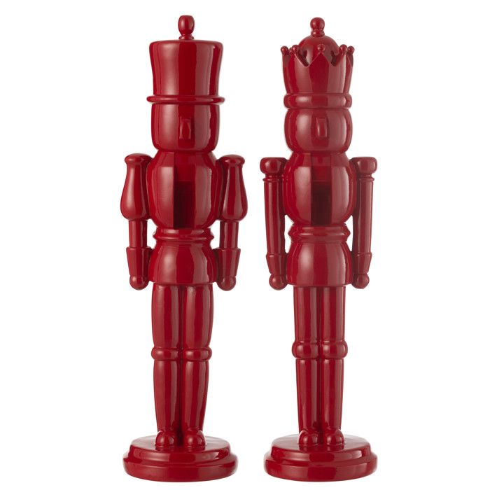 J-Line figurine Casse-Noisette - polyrésine - rouge brillant - large - 2 pcs J-Line figurine Casse-Noisette - polyrésine - rouge brillant - large - 2 pcs