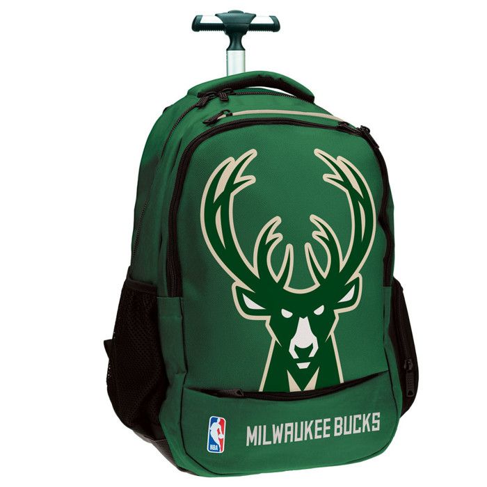 Sac à dos à roulettes NBA Bucks Milwaukee 48 CM - Cartable Trolley
