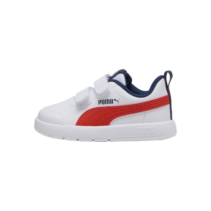Puma Basket Basse  à Scratches Puma Courtflex V3 V inf - Blanc Fierce Rouge Bleu