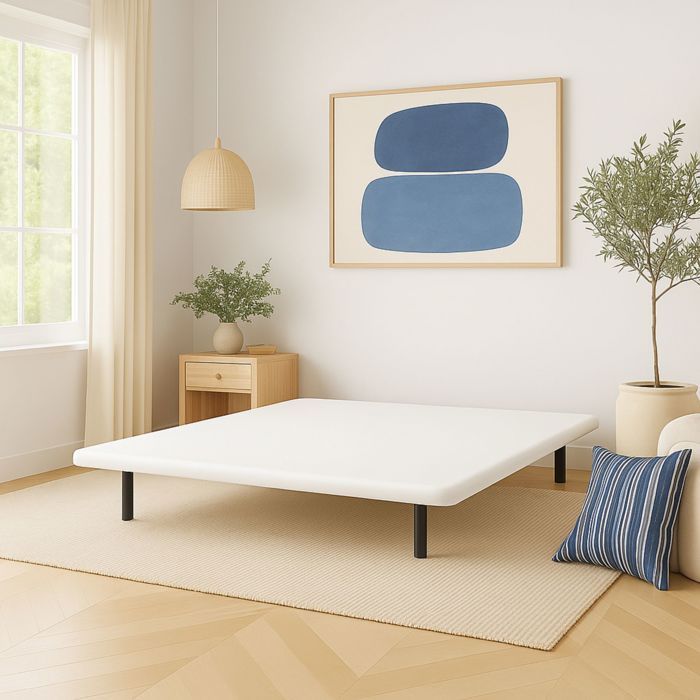 Cache-sommier 140x190 blanc jersey pour cadre à lattes - Blanc - Someo