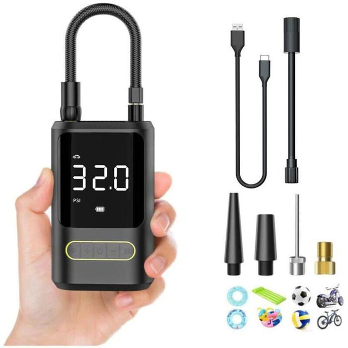 Pompe à air portable - PZCC - Mini 4000mAh - 150PSI - Écran LCD - Rechargeable USB
