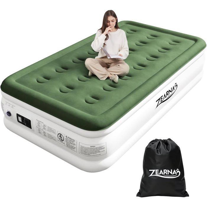 Matelas gonflable 1 personne auto-gonflant 3 minutes pompe électrique intégrée 190x100x46 cm lit de camping