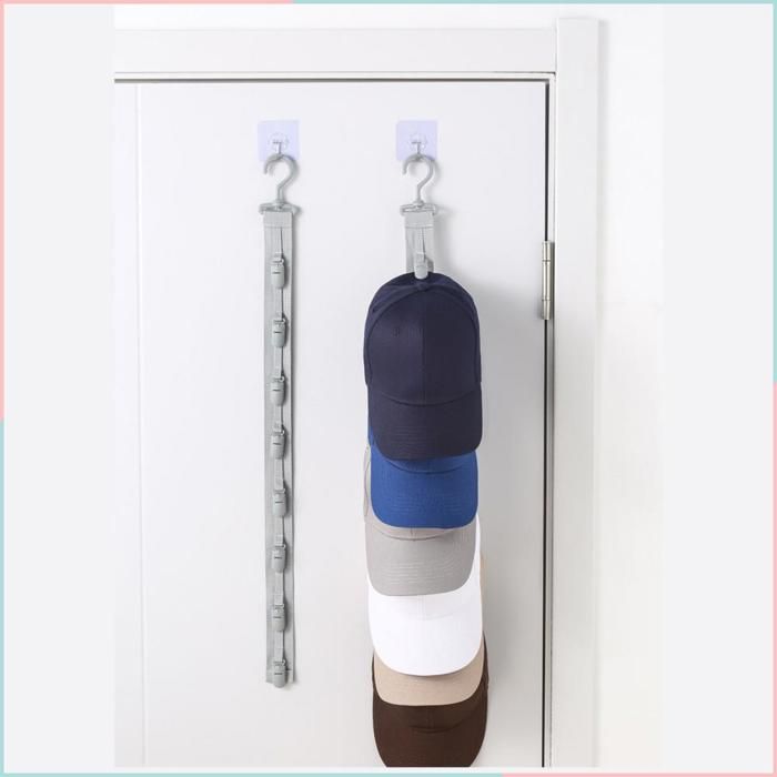 Organisateur de Chapeaux pour Casquettes de Baseball Cintre pour Porte de Placard Peut Contenir jusquà 8 Chapeaux