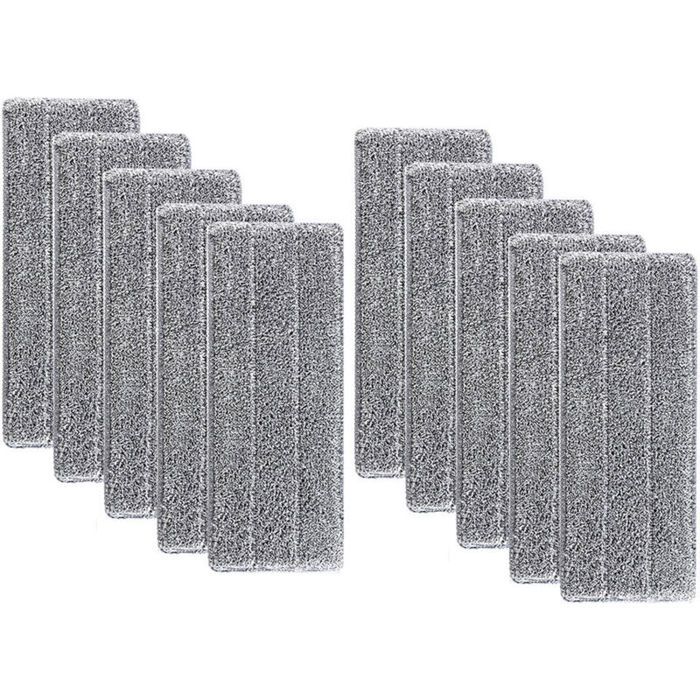 10 Serpillères en Microfibre pour Balai Lave-Sol Housse de Nettoyage de Rechange La Tête de Ménage de Vadrouille pour Balai Plat L