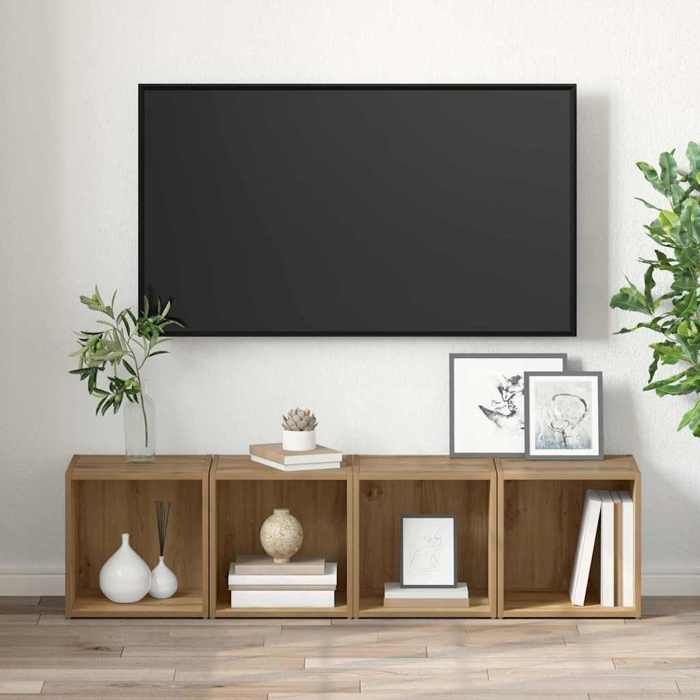 SALE Janvier MODERNE Armoires TV - MGH - Meubles TV 4 pcs - Pour salon - Chêne artisanal 37x35x37 5 cm TT4414
