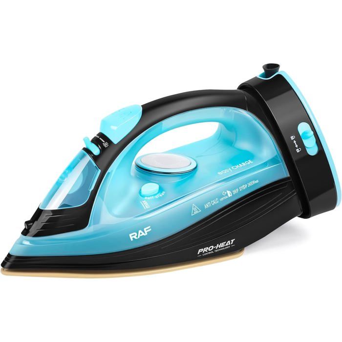 Fer à repasser à vapeur sans fil - ESTAMPILLE - 2400 W - Semelle en céramique - Anti-calcaire - Anti-gouttes - Estampille