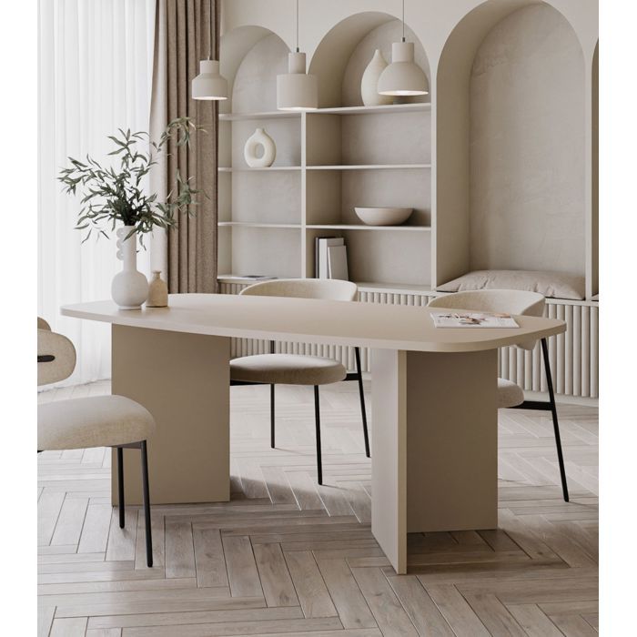 Table à manger rectangulaire – PIANO – gris cachemire – 190x100 cm