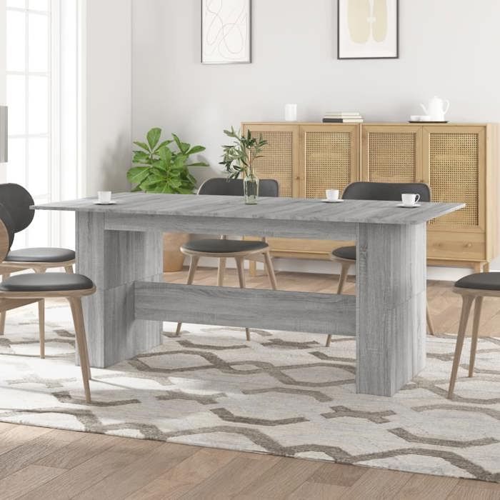 Gris Table à dîner sonoma gris 180x90x76 cm bois dingénierie - Table de cuisine H10914