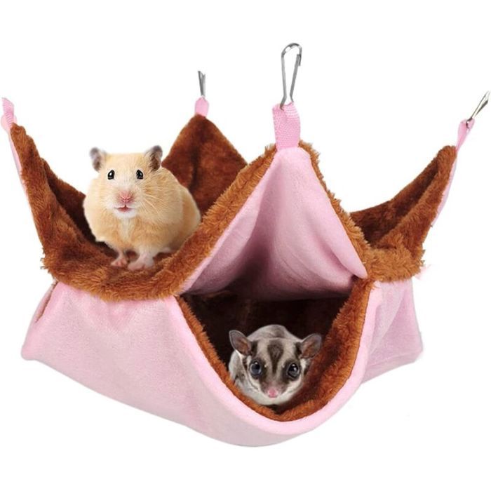 Lit Balançoire Double Couche pour Hamster Nid Suspendu pour Petits Animaux pour Jouer et Dormir .