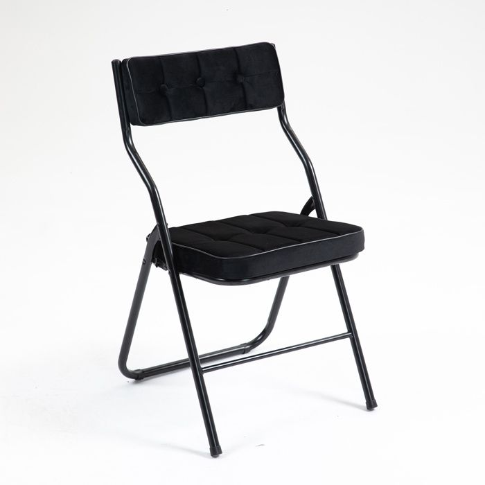 Lot de 2 Chaises Pliantes Captonnées Noir - Chaises de Salle à Manger Rembourrées - Usage Mariage et Bureau - Livré Monté