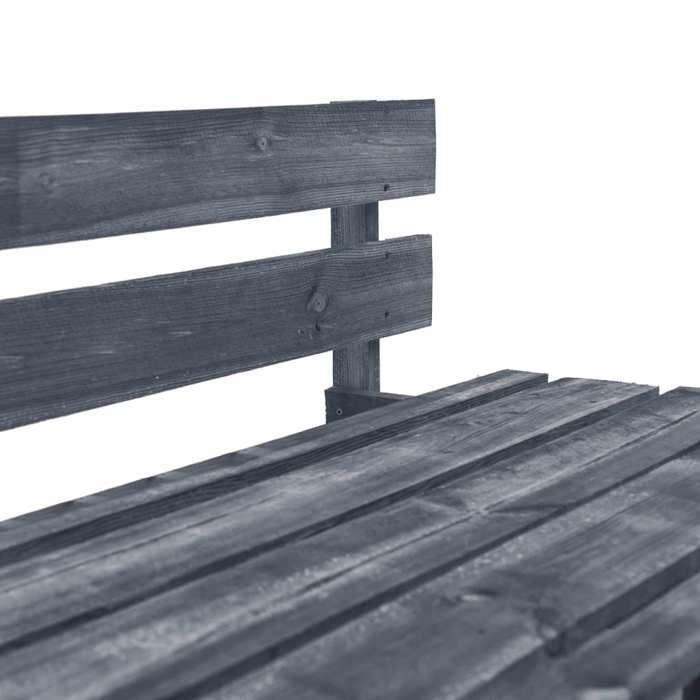 Banc palette dextérieur Matériau durable Anti-uv bois gris - (110x65x55 cm) K74346
