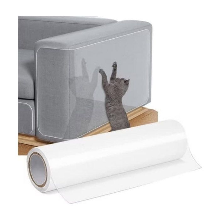 Film de Protection Canapé Anti-Rayures Transparent 45 x 300 cm Protection Meuble Chat Chien Adhésive