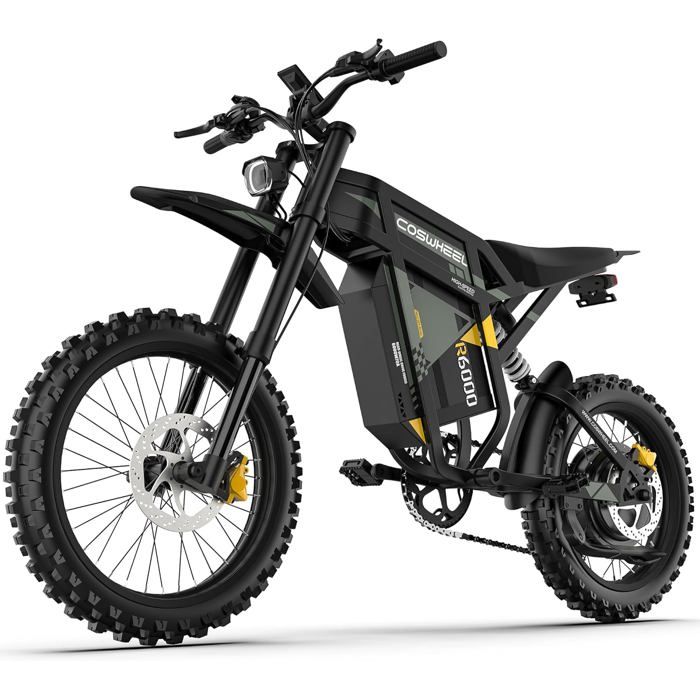 COSWHEEL R6000 Dirt Bike Électrique 7000W Batterie Amovible 60V 30Ah Tout Terrain Adulte VTT Moto Cross Électrique