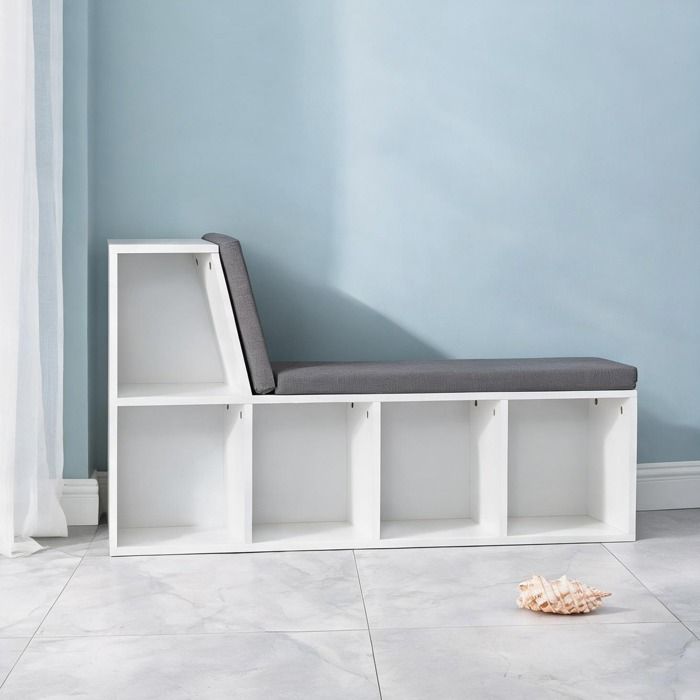 Blanc Panneaux De Particules Bookcases and Shelves combining 42.5 x 11.8 x 23.6 in and Meuble d’entrée ou séjour 2 en 1 blanc