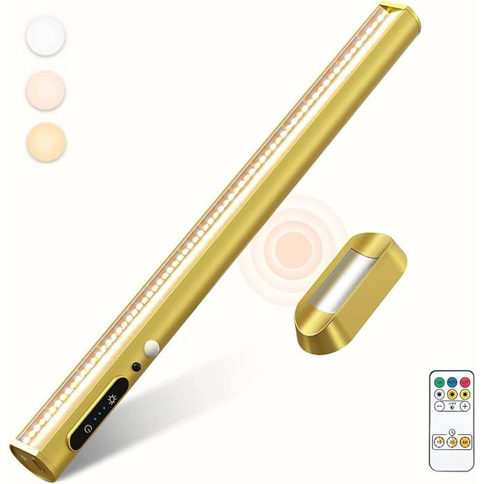 Lampe de Bureau LED Sans Fil avec Detecteur Mouvement 4000mAh Rechargeable Lumiere a pile USB Reglette Détect ECLAIRAGE DE MEUBLE