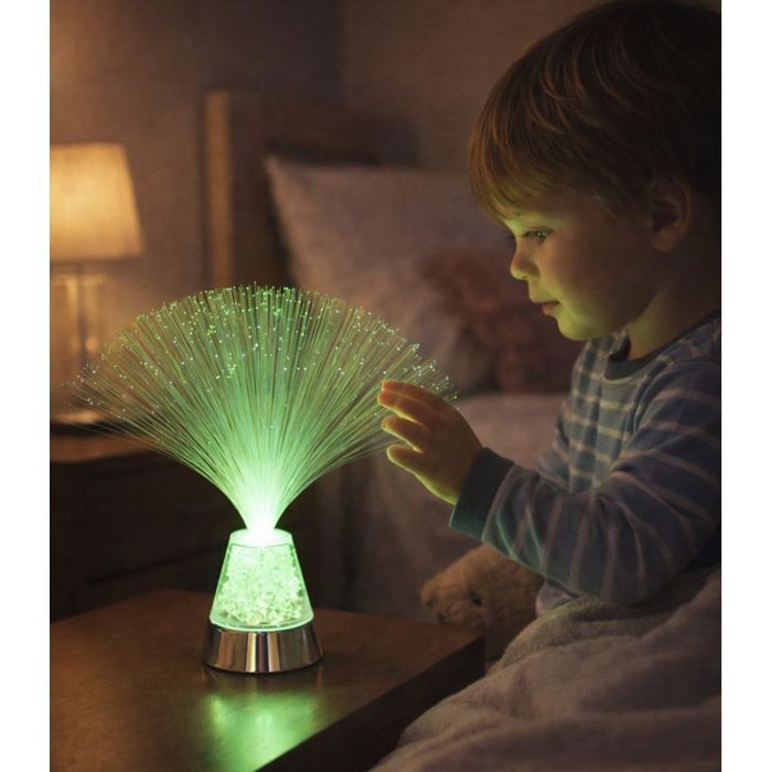 LAMPE EN ARC EN CIEL A FIBRES OPTIQUES 34 CM