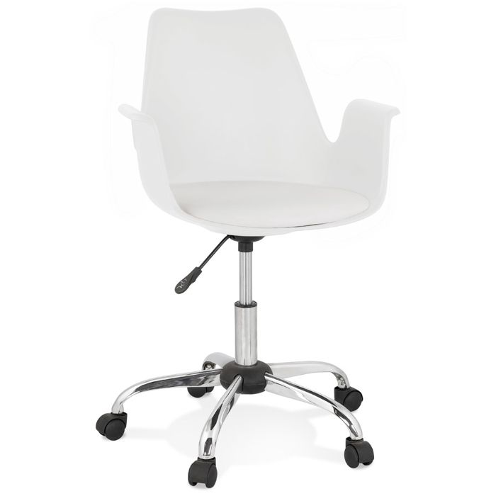 Chaise De Bureau Avec Accoudoirs Trip Blanche Design Achat Vente Chaise De Bureau Soldes Sur Cdiscount Des Le 20 Janvier Cdiscount
