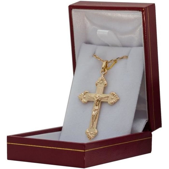 Pendentif Croix De Jésus En Agate Noire Et Blanche - 5 Cm, Parfait état, Neuf Sans Emballage