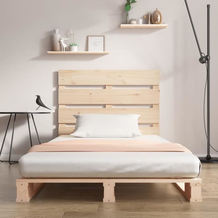 cadre de lit en bois de pin massif - atyhao - simple 84530 - marron - a lattes - campagne