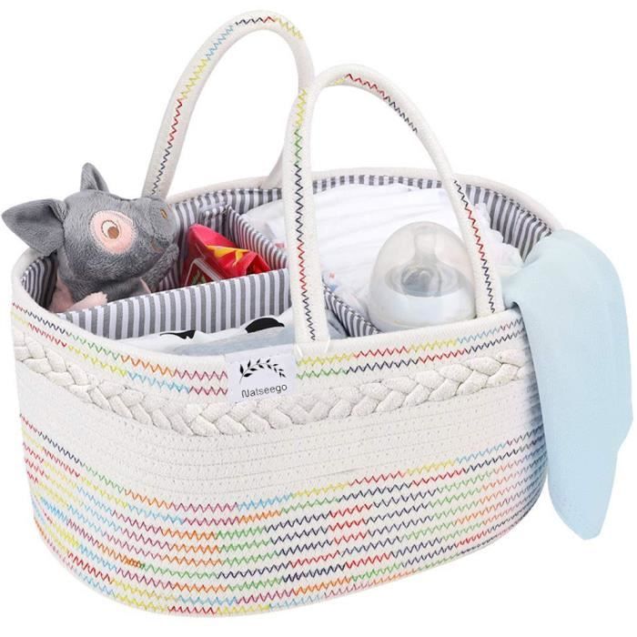 Panier A Couches Pour Bebe 3 Compartiments Avec Separateur Amovible Pour Couches Et Lingettes En Coton Cdiscount Puericulture Eveil Bebe