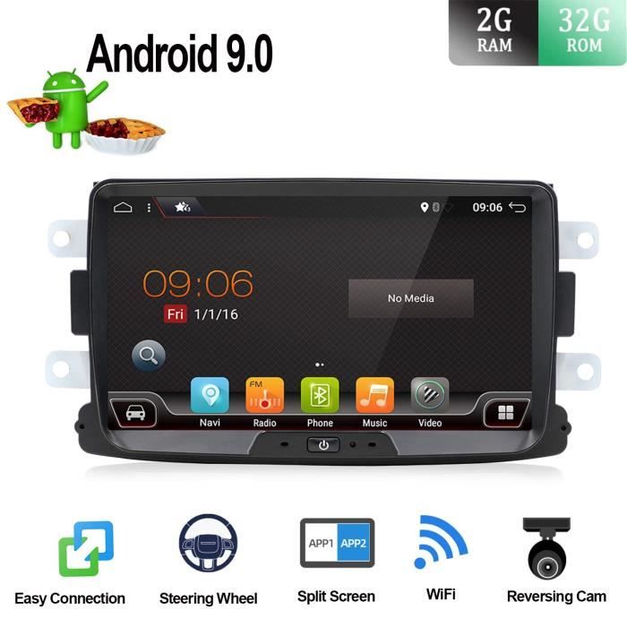 Android 9.0 Autoradio stéréo pour Renault Duster-Dacia Sandero-Lada Xray 2-Renault Captur-Logan 2 |2 DIN 8 Inch 2G+32G Octa Core| Vo