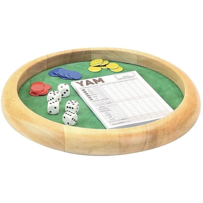 BoisYam421 Piste Bois avec 5 dés, 21 jetons et 1 Bloc de Yaml