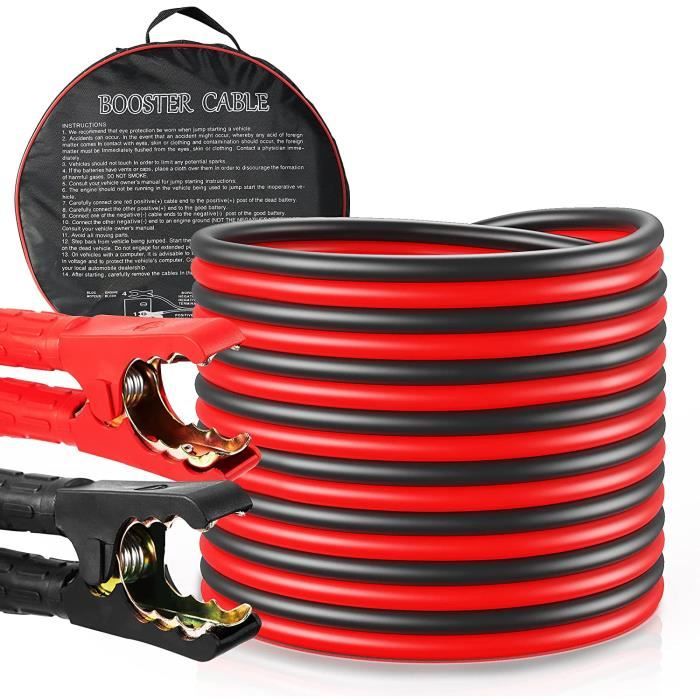Câbles De Démarrage TLGREEN 4M 1000A - Pinces Colorées Pour Voiture 12/24V - Inclus Gants Et Sac