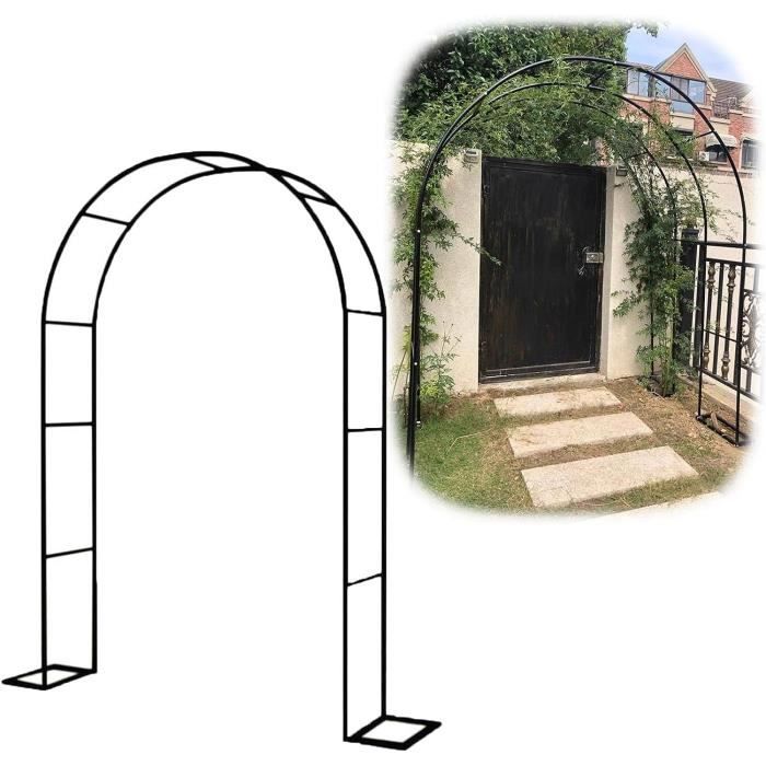 Arche Métal Jardin 206x41x208 Cm – Noire, Poudre Époxy – Support Rosiers, Plantes Grimpantes & Mariage
