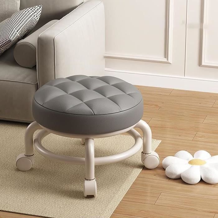 Tabouret Roulant Support 600 Kg - Coussin Épais - Roues 360° - Pour Bar, Atelier, Garage - Haute Résistance
