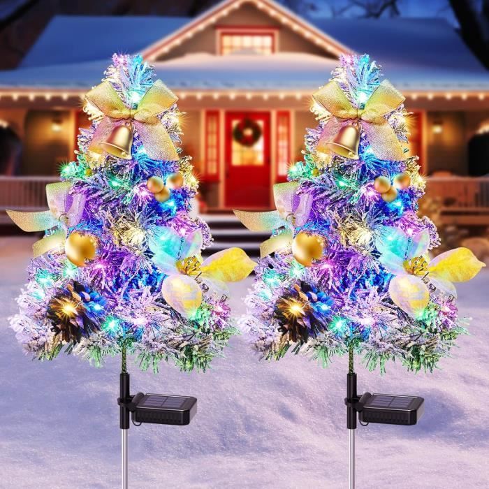 Decoration Noel Exterieur Solaire, Arbre de Noël Solaire en Spirale en  Métal avec LED, Guirlande Lumineuse de Noël avec 3 Modes - Cdiscount Maison