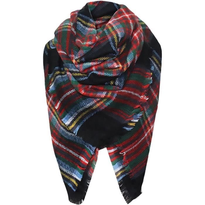Femme Hiver Color Carreaux Chaud Doux charpe Imitation Ch le