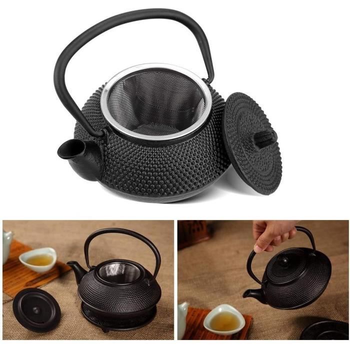 En Fonte Japonaise Théière avec Infuseur en Acier Inoxydable Noir 600 En Fonte Japonaise Théière avec Infuseur en Acier Inoxydable Noir 600