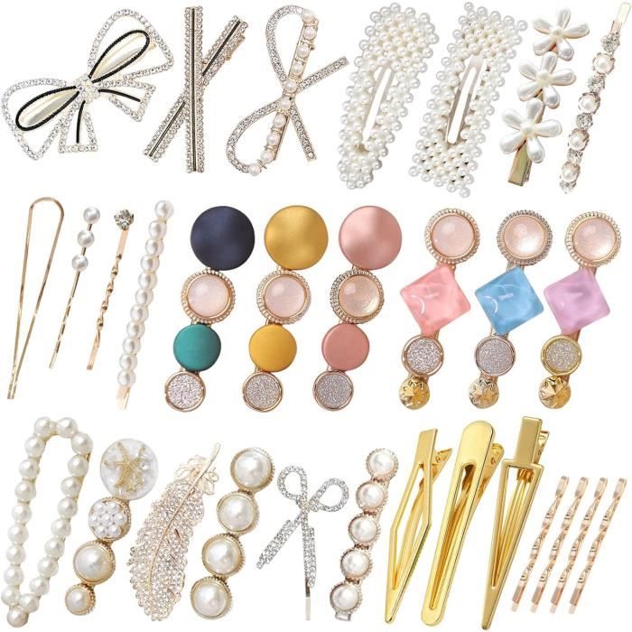 Acheter Pince à Cheveux Avec Ruban à Nœud élégant, Mode Simple, Solide, En Satin, épingle à Cheveux, Bandeau Rétro Avec Clips, Accessoires Pour Cheveux Pour Filles